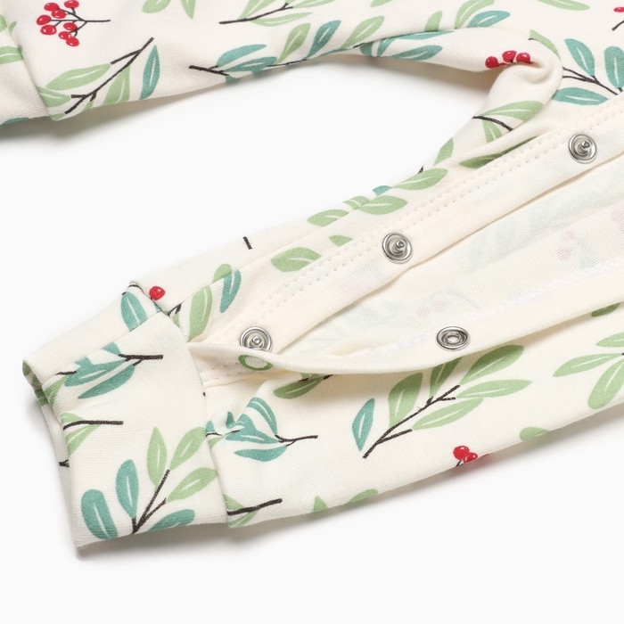 Комбинезон Крошка Я "Christmas", рост 68-74 см, молочный