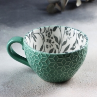 Кружка керамическая &laquo;Листья&raquo;, 290 мл, цвет зелёный