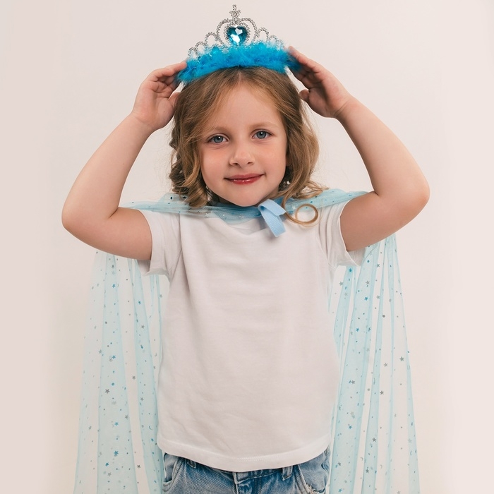 Карнавальный набор &laquo;Мечтательная принцесса&raquo;, плаща 80 см, диадема, голубой