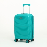 Чемодан малый 47 л (S) Bagvoyage, отдел на молнии, с расширением, кодовый замок, 4 колеса, цвет бирюзовый