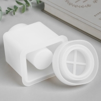 Молд силикон "Баночка квадратная" с крышкой 9,3х9,3х11,8 см