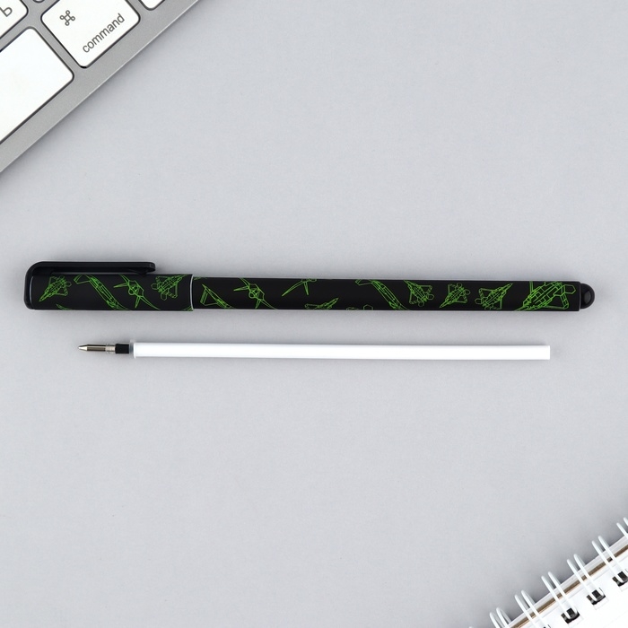 Ручка шариковая синяя паста, 0.7 мм &laquo;Самолеты&raquo; пластик