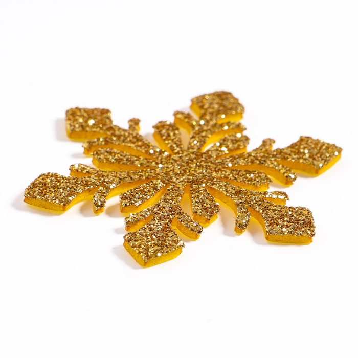 Новый год! Декор &laquo;Снежинки&raquo;, набор 9 шт., цвет золото