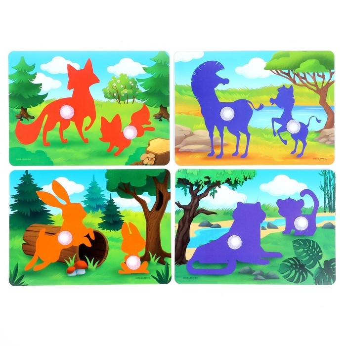 Развивающая игра на липучках &laquo;&lrm;Изучаем животных. Мамы и малыши&raquo;&lrm;