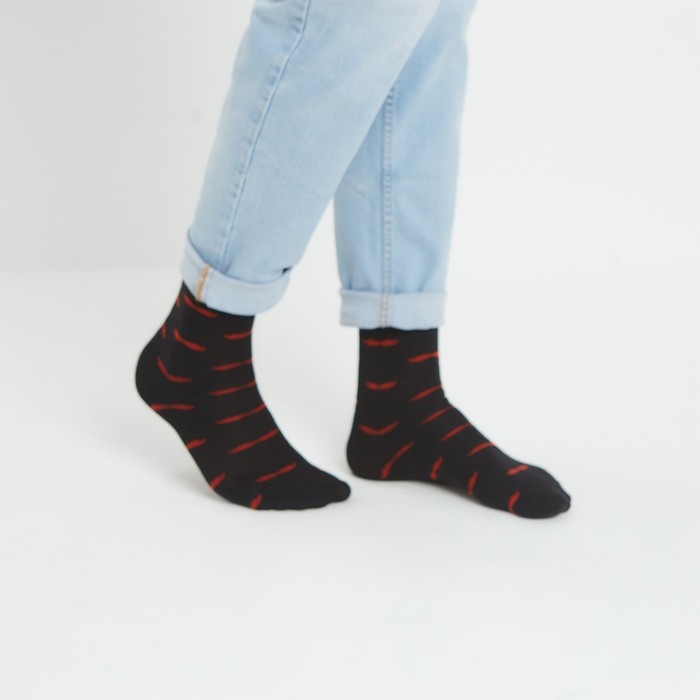 Носки MINAKU &laquo;Усы&raquo;, мужские, цвет чёрный, размер 40-41 (27 см)