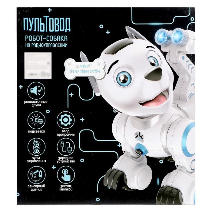Робот собака «Дружок» ZHORYA, программируемый, на пульте управления, интерактивный: звук, свет, сенсорный, реагирует на голос, на аккумуляторе Робот собака «Дружок» ZHORYA, программируемый, на пульте управления, интерактивный: звук, свет, сенсорный, реагирует на голос, на аккумуляторе
