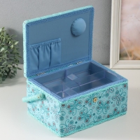 Шкатулка для рукоделия "Бабочки и цветочки на голубом" 19х26х14,5 см Шкатулка для рукоделия "Бабочки и цветочки на голубом" 19х26х14,5 см