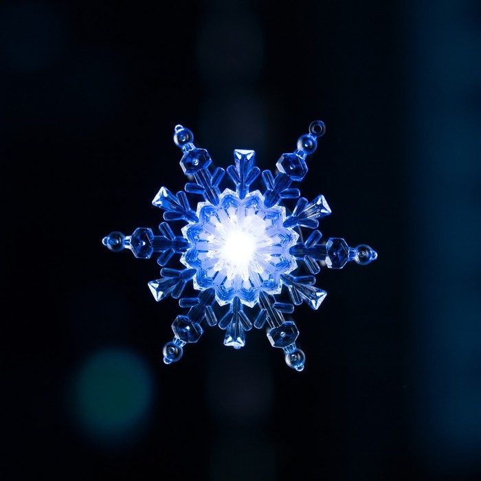 Светодиодная игрушка на липучке &laquo;Снежинка&raquo; 11 см, батарейки LR44х3 (в комплекте), свечение мульти