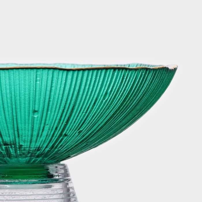 Ваза из стелка для фруктов Magistro &laquo;Фейерверк&raquo;, 400 мл, 15&times;7,5 см, цвет изумрудный