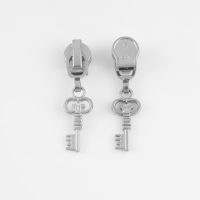 Бегунок автоматический для молнии &laquo;Спираль&raquo;, №5, декоративный &laquo;Ключ&raquo;, 10 шт, цвет никель