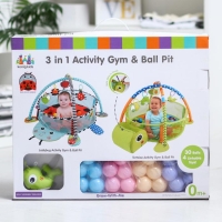 Развивающий коврик 3 в 1 &laquo;Черепаха&raquo;, 30 цветных шариков, 4 игрушки