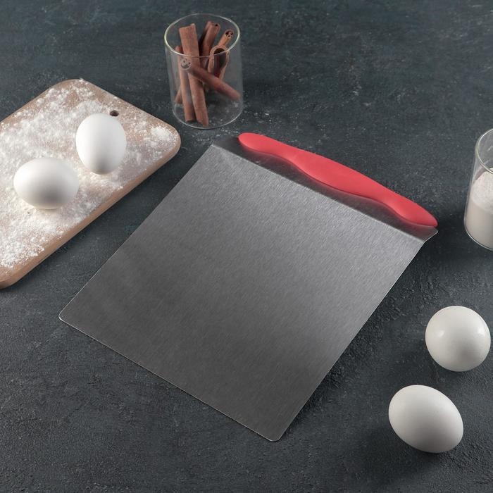 Лопатка кондитерская для торта, 24&times;20,5&times;3 см, цвет красный