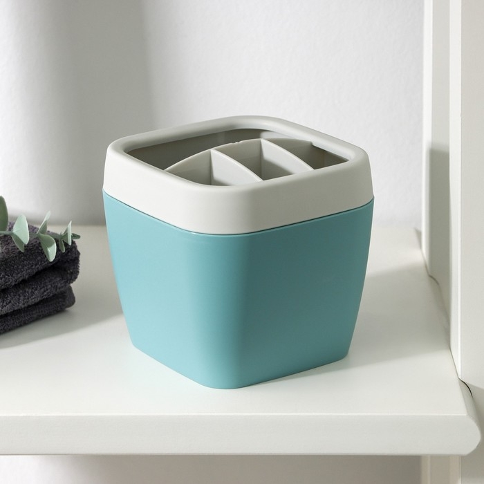 Подставка для зубных щёток «Эллиса», цвет бирюзовый Подставка для зубных щёток «Эллиса», цвет бирюзовый