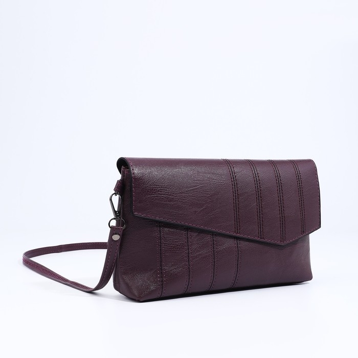 Сумка-клатч на магните, длинный ремень, цвет фиолетовый Сумка-клатч на магните, длинный ремень, цвет фиолетовый