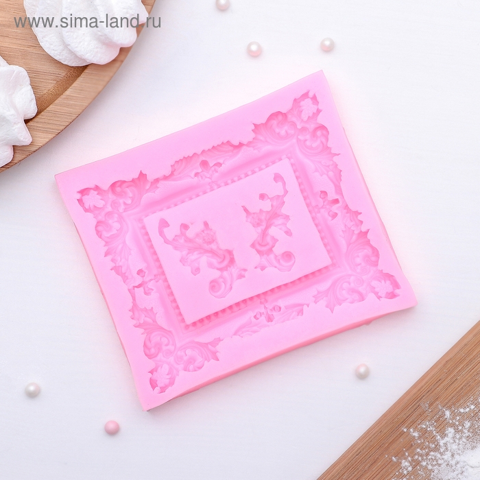 Молд &laquo;Рамка, лепнина&raquo;, силикон, 9,5&times;11,5 см, цвет МИКС