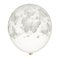 Шар латексный 14" &laquo;Бабочки&raquo;, набор 25 шт., прозрачный
