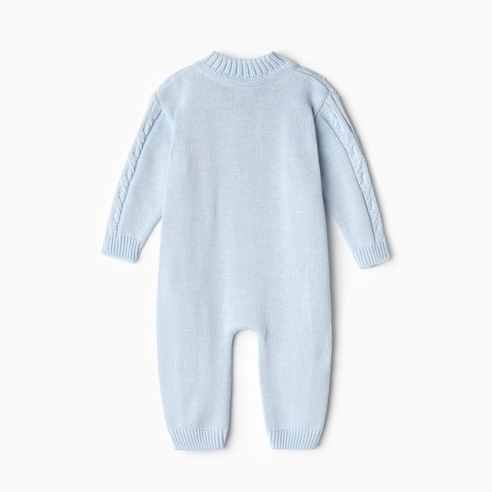 Комбинезон детский с шапочкой вязаный MINAKU, рост 74-80, цвет голубой