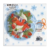 Новый год. Салфетки бумажные New Line Fresco «Зимние птички», 33х33 см, 2 слоя 20 листов Новый год. Салфетки бумажные New Line Fresco «Зимние птички», 33х33 см, 2 слоя 20 листов