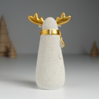 Сувенир полистоун "Олень из мешковины в шарфике" 6,5х5х11,5 см