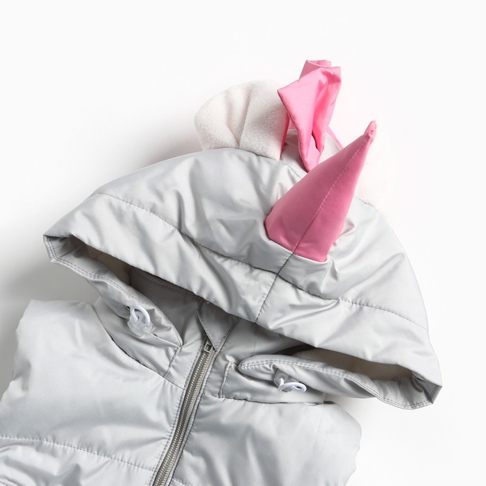 Жилет детский Единорожка, цвет серый/розовый, рост 98 см