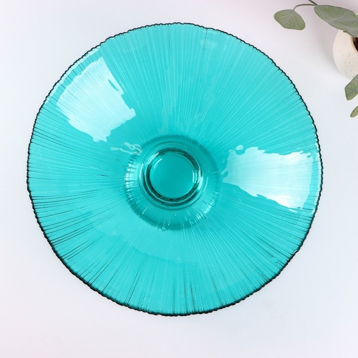 Ваза из стекла для фруктов «Фейерверк», 3,7 л, 33×13,5 см, цвет изумрудный Ваза из стекла для фруктов «Фейерверк», 3,7 л, 33×13,5 см, цвет изумрудный