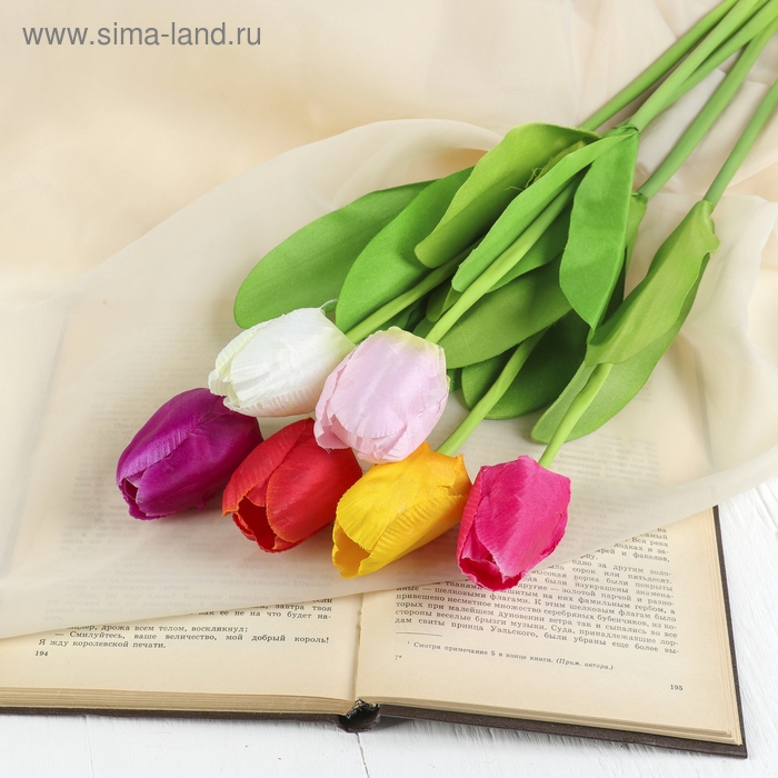 Цветы искусственные "Тюльпан" 32 см d-5 см, микс