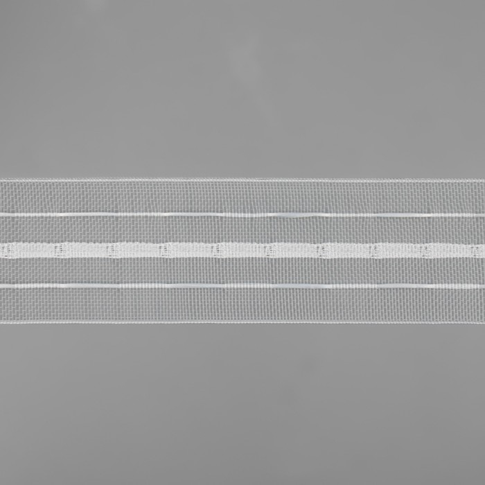 Шторная лента классическая, органза, 4 см, 50 &plusmn; 1 м, цвет прозрачный