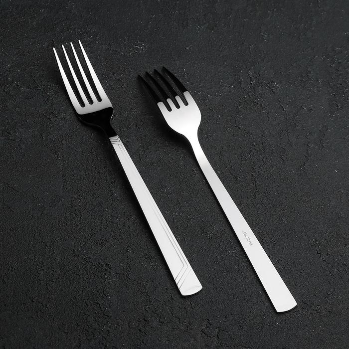 Вилка столовая &laquo;Аппетит&raquo;, длина 20 см, толщина 2 мм, цвет серебряный