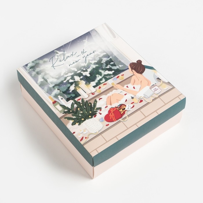 Новогодний подарочный набор Этель "Relax", полотенце и аксессуары