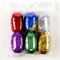 Набор декоративных лент с блёстками, длина 10 м, цвет МИКС, набор 6 шт.