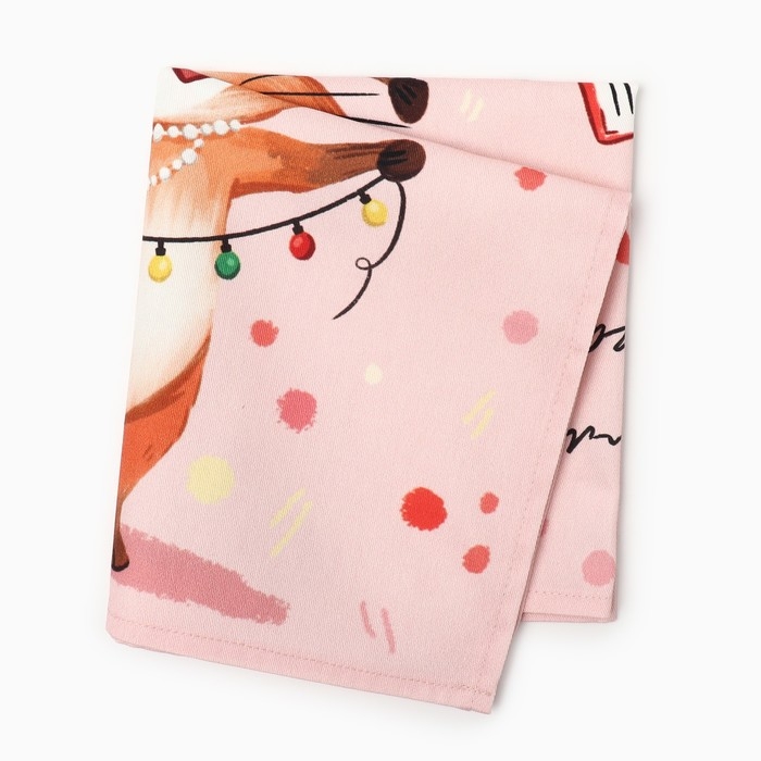 Новый год. Полотенце кухонное: Новый год &laquo;Этель&raquo; Веселый Новый год 40х70 см, 100% хл, саржа 190 г/м2