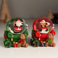 Сувенир полистоун водяной шар "Дед Мороз/Снеговик в кресле с медведем" МИКС 6,7х6,3х7,2 см 1047342 Сувенир полистоун водяной шар "Дед Мороз/Снеговик в кресле с медведем" МИКС 6,7х6,3х7,2 см 1047342