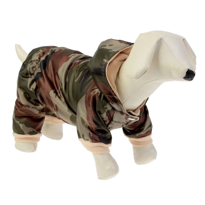 Комбинезон зимний для животных &laquo;Камуфляж&raquo;, 2XL (ДС 34, ОШ 34-36, ОГ 44 см), микс