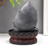 Фонтан настольный от сети, подсветка "Маленький будда в лотосе" серый мрамор 30х20,5х20,5 см Фонтан настольный от сети, подсветка "Маленький будда в лотосе" серый мрамор 30х20,5х20,5 см