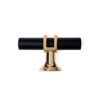 Ручка кнопка CAPPIO, d=12, цвет черный с золотом Ручка кнопка CAPPIO, d=12, цвет черный с золотом