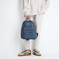 Рюкзак школьный на молнии, 5 наружных карманов, пенал, цвет бирюзовый