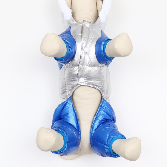 Комбинезон Комбинезон "Блик" с утяжкой, размер 12 (ДС 28 см, ОГ 38 см, ОШ 27 см), серебряно-синий