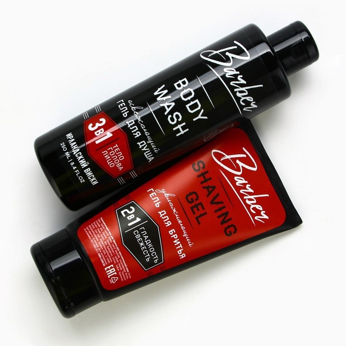 Подарочный набор косметики, гель для душа 250 мл и гель для бритья 110 мл, аромат ирландского виски, HARD LINE Подарочный набор косметики, гель для душа 250 мл и гель для бритья 110 мл, аромат ирландского виски, HARD LINE