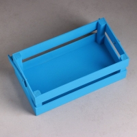 Кашпо деревянное 24.5&times;13.5&times;9 см "Двушка Лайт", двухреечное, голубой Дарим Красиво