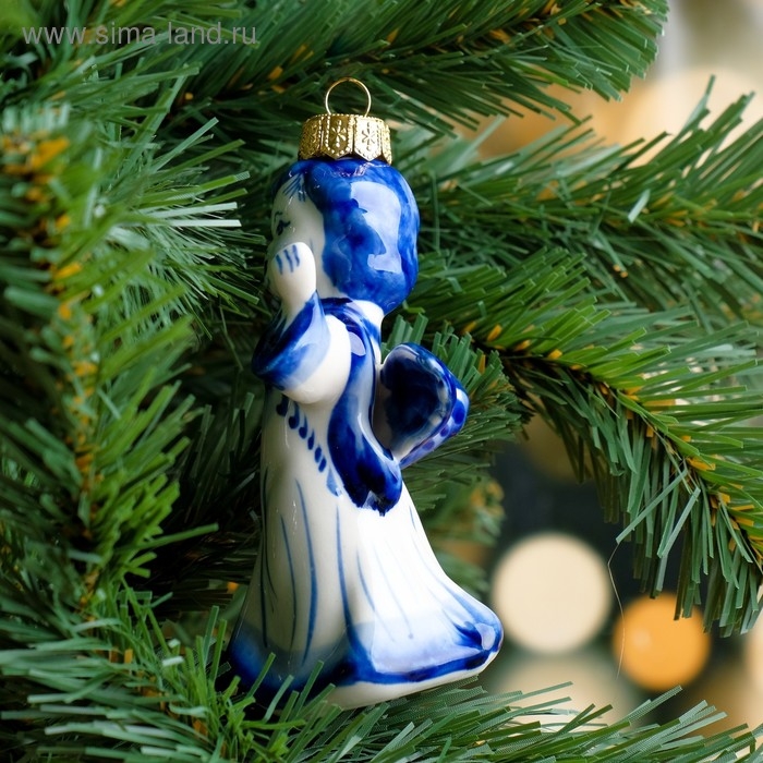 Сувенир на ёлку "Ангел", 11 см, гжель