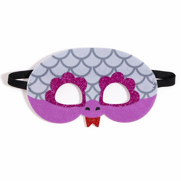 Новый год! Карнавальная маска &laquo;Забавная змейка&raquo;, цвет серебряный