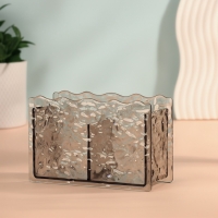 Органайзер для хранения косметики «Волны», 2 секции, 16×6.5×10.3 см, чёрный, полупрозрачный Органайзер для хранения косметики «Волны», 2 секции, 16×6.5×10.3 см, чёрный, полупрозрачный