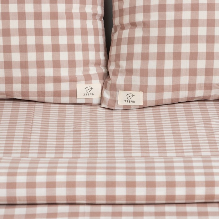 Постельное бельё Этель евро Beige cage 200х220 см,220х240 см,50х70-2шт, 100% жатый хлопок, 140 гр/м2