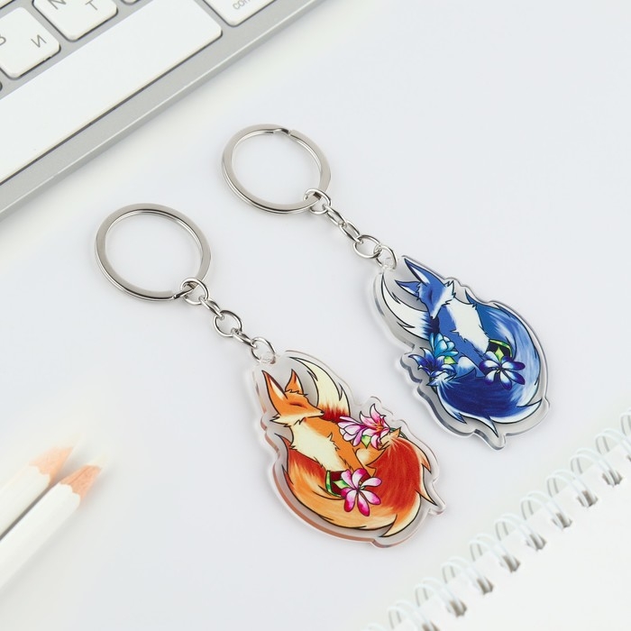 БПарные брелоки &laquo;Лисички&raquo; набор, 2 шт.