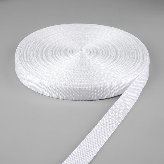 Стропа ременная, 20 мм, 50 ± 1 м, плотность 6,5 гр/м, цвет белый №3 Стропа ременная, 20 мм, 50 ± 1 м, плотность 6,5 гр/м, цвет белый №3
