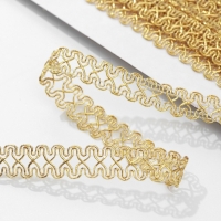 Тесьма декоративная &laquo;Песочные часы&raquo;, 14 мм, 10 &plusmn; 1 м, цвет золотой