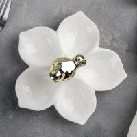 Менажница керамическая 5 ячеек Magistro «Голубка», 15,5×6,5, цвет белый с золотом Менажница керамическая 5 ячеек Magistro «Голубка», 15,5×6,5, цвет белый с золотом