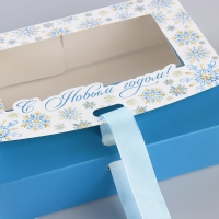 Коробка новогодняя складная &laquo;Снежинки&raquo; 16.5 х 12.5 х 5 см, Новый год