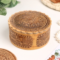 Шкатулка "Олень", 100 х 40 мм, береста Шкатулка "Олень", 100 х 40 мм, береста