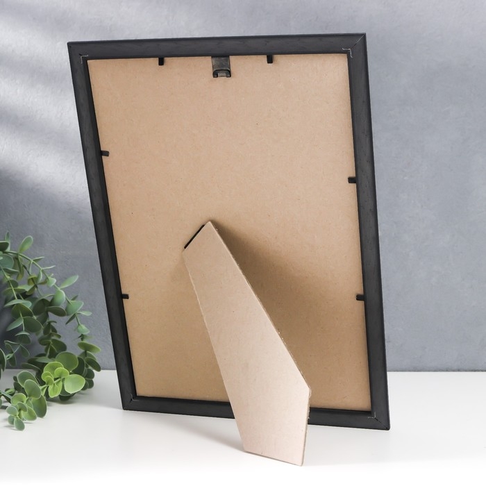 Фоторамка пластик "Офис" 21х30 см, темно коричневый/бук (287), с ножкой